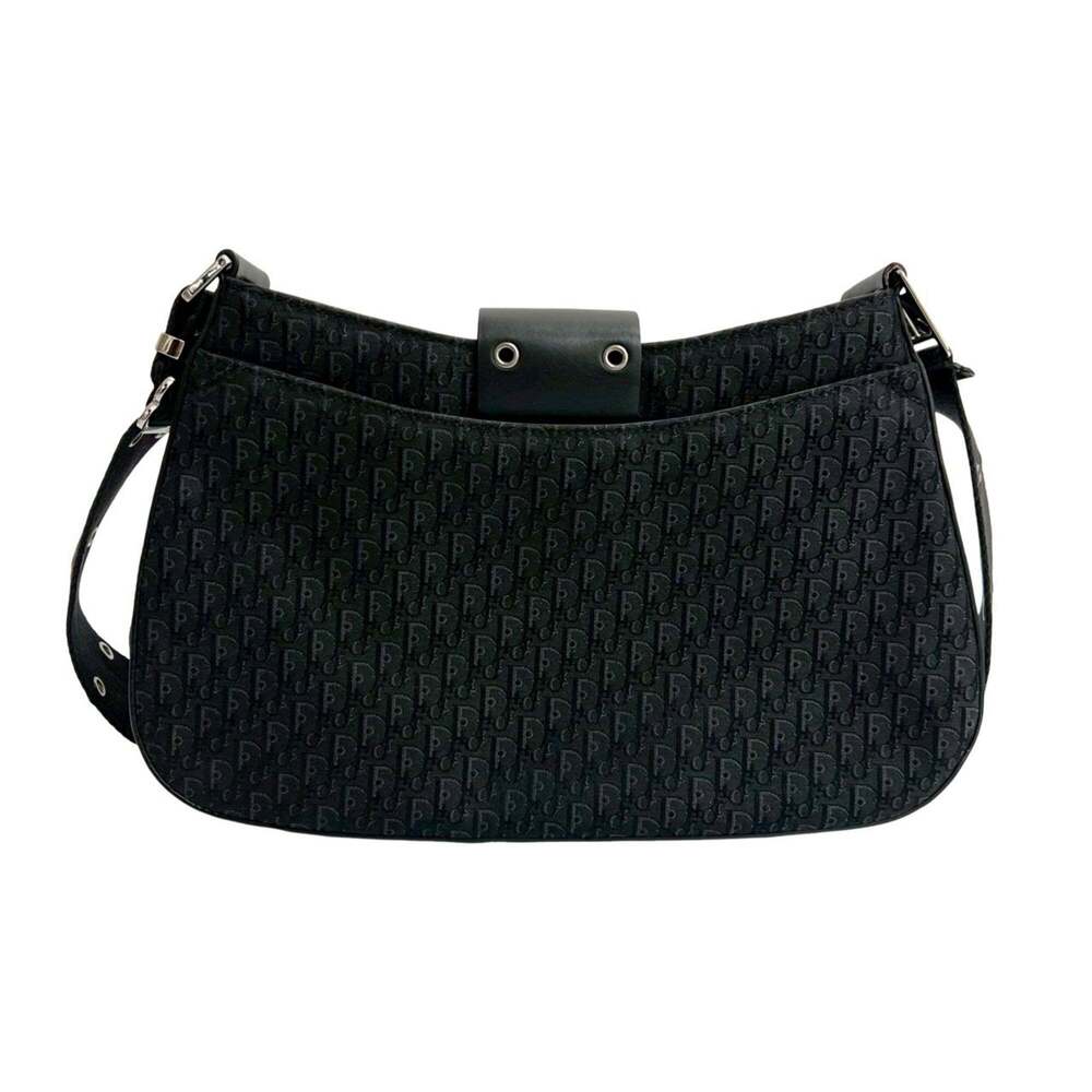 CHRISTIAN DIOR Black Leather Trotter Shoulder Bag - Picture 3 of 10